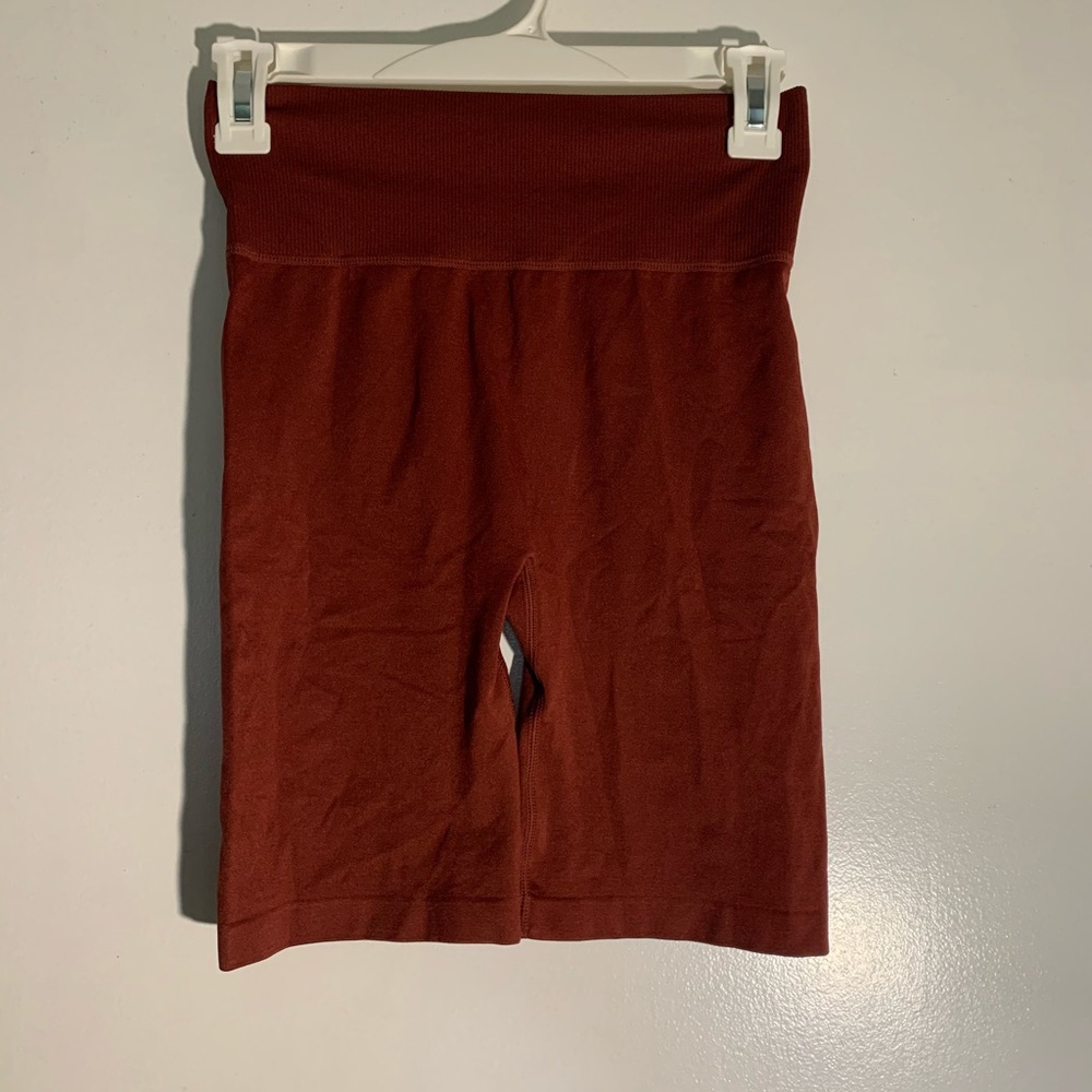 maroon biker shorts